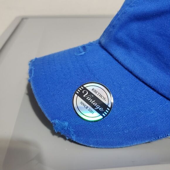 NWT DAD UNISEX CAP HAT DISTRESSED BLUE STRAPBACK - Picture 5 of 12